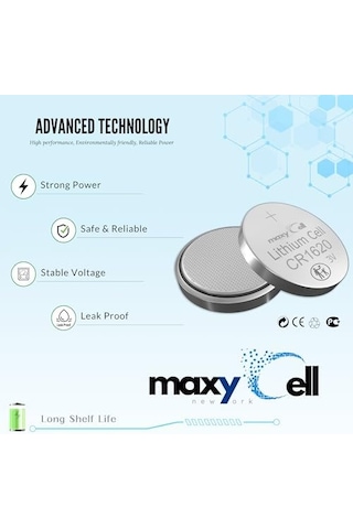 Maxycell 6 Adet Cr1620 Düğme Pil 3v Dl1620 Ecr1620
