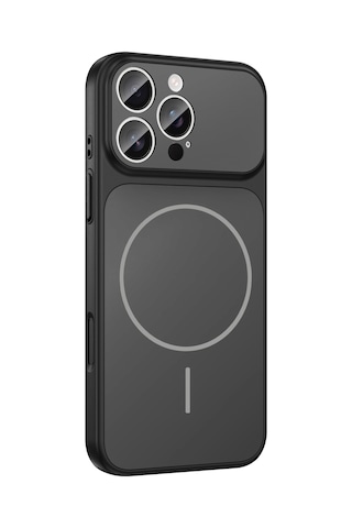 Apple Uyumlu iPhone 16 Pro Max Kılıf Zore M-safe Şarj Özellikli Kamera Korumalı Formen Kapak Siyah
