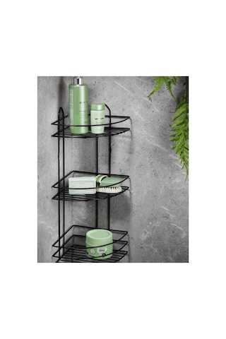 Abnturk 48 Cm 3 Katlı Banyo Köşeliği Düzenleyici Şampuanlık Paslanmaz Metal Köşelik Duş Rafı, Aygl16132009202 Diğer