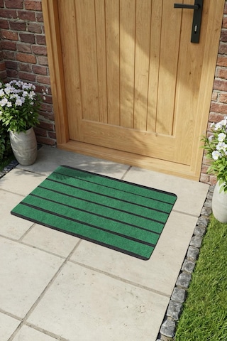 Ps031a Yeşil Kaymaz Taban Çizgi Desenli Nem Alıcı Toz Alıcı Kapı Önü Paspası Uv Dayanıklı 45x70 Yesıl