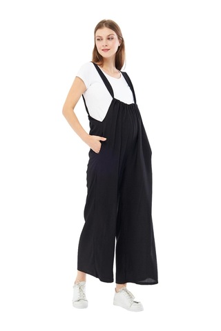 Luvmabelly - Myra6120 - Mevsimlik Örme Hamile Salopeti-siyah