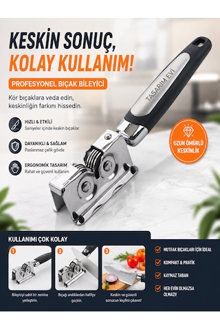 Paslanmaz Çelik Bıçak Bileyici Çift Diskli