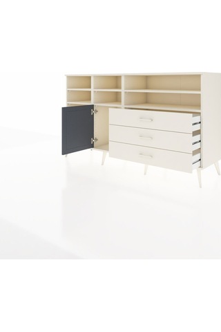 Kronos Konsol 8 Raflı 3 Çekmeceli Tek Kapaklı 176x59x99 Aytaşı-a Aytaşı-antrasit/aytaşı