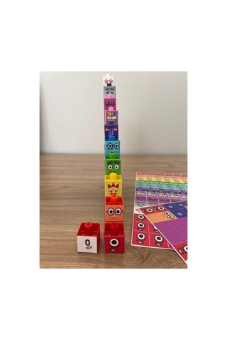 Numberblocks 100 Parça Geçmeli Matematik Küpleri - Snapcubes / 0-10 Stickers