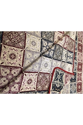 Adaş Serme Biyeli Çok Amaçlı Halı Örtüsü, 4, 6 Ve 9M2, Pachkarma Çok Renkli