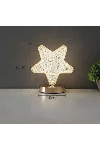 Usb Şarjlı Dokunmatik 3 Modlu Masa Üstü Yıldızlı Şarjlı Gece Lambası-1912 Çok Renkli