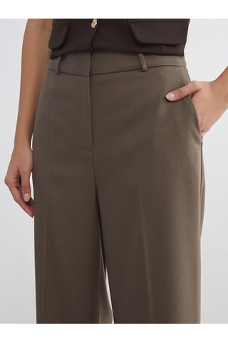 Lcwaıkıkı Classic Kahverengi Standart Fit Geniş Paça Kadın Pantolon