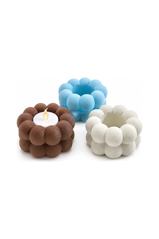 Dekoratif Mumluk Modern Yuvarlak Tasarımlı Tealight Mum Standı Ev, Salon, Masa Ve Dekoratif Mumluk Çok Renkli