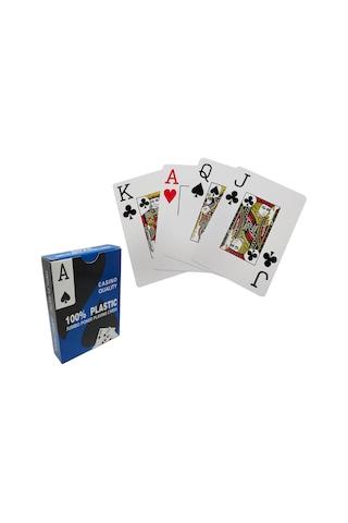 Mavi Pvc Plastik Su Geçirmez Jumbo Blackjack iskambil Oyun Kağıdı cin443mv