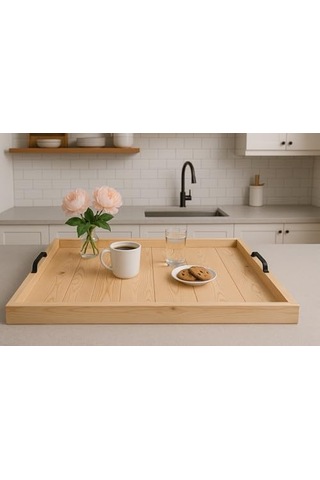 Servis Ve Sunum Tepsisi Ham Renk - 60x60 Cm