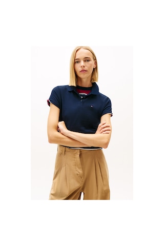 Nakışlı Lacivert Kadın Polo T-shirt Lacivert