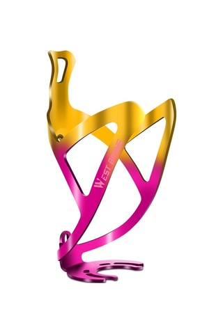 West Bıkıng Bisiklet Alüminyum İçecek Şişesi Tutucu, Renk: Altın Pembe Degrade Çok Renkli