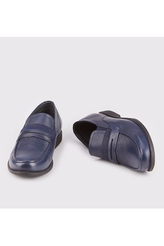 Cabani Hakiki Deri Lacivert Erkek Loafer Ayakkabı Lacivert (521642611) Lacivert