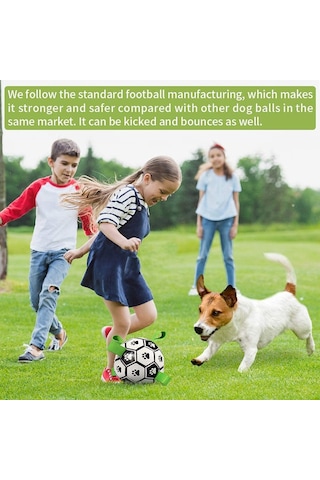 Geekyou Köpek Futbol Topu - Dayanıklı Pu, Etkileşimli Oyun, Suda Da Kullanılabilir, Çekme-oyun, İndirme Kolu Ve Pompa Dahil