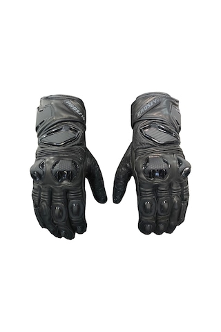 Gl66 Siyah Deri Yarış Eldiveni