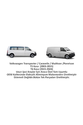 Vw Transporter T5 T6 Uzun Şasi Portbagaj Tavan Çıtası - Barı Gri