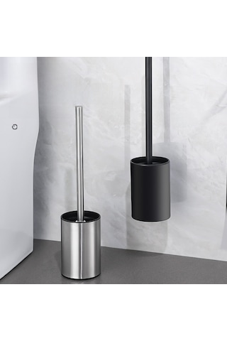 Konesam Temizlik Fırçası Ve Saklama İçin Paslanmaz Çelik Zemin Tipi Kapaçklı Tuvalet Fırçası Tutucusu - Delme Yok Kurulum Diğer
