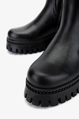 Valmenti Kadın Hakiki Deri Siyah Floter Casual Çizme 322 2251804 Bn Czm Sk24-25 Sıyah Fltr Siyah Deri