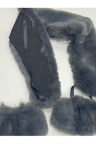 Kürk Yaka Ve Manşet Takım / Yumoş Kürk Füme Füme