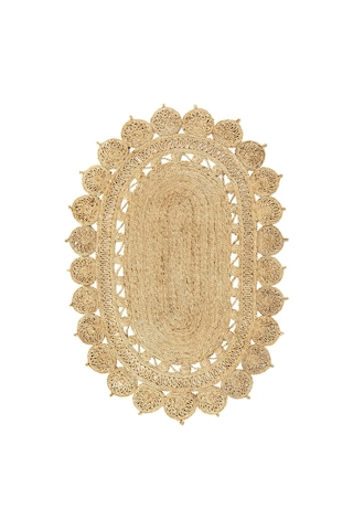 Cool Halı Stew Ca-109 Natural Oval Jüt Halı El Dokuma Dekoratif Jüt Örgü Halı Vintage Jüt Kilim