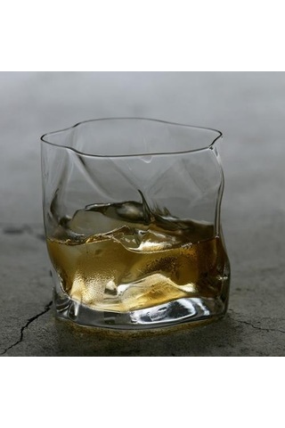 2 Adet Kırpma Kağıt Düzensiz Şekil Kristal Faceted Der Whiskybecher Viski Viski Kaya Cam Yapıt Şarap Kupası Eski Moda Cam Açık Gri