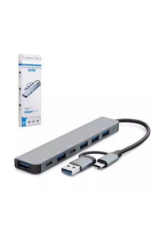 Gabble Gab-ty701 Type-c Hub 2xtype-c 4xusb 7ın1 Gr