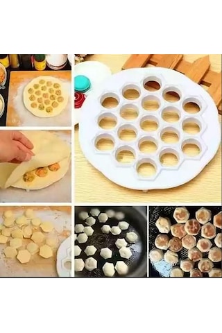 Zhlhome 61 Bölmeli Petek Şekilli Pratik Mantı Kesici Açma Kalıbı Mantımatik Gri