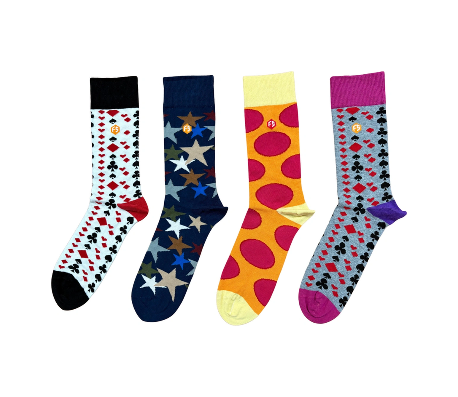 Erkek Renkli Desenli Pamuklu Günlük Çorap 8-10/1 Çok Renkli