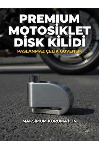 Alarmlı Disk Kilidi 110 Db Sesli Uyarı, Su Geçirmez Motosiklet&bisiklet Disk Fren Kilidi, Krom