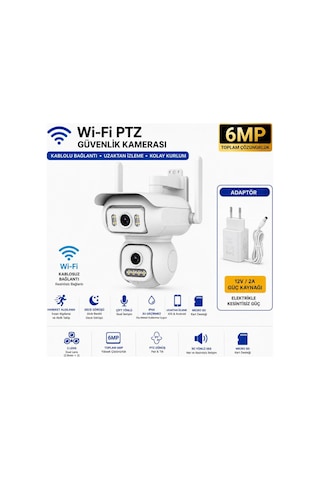 6 Mp Wi-fi Ptz Çift Lensli Dış Mekan Akıllı Güvenlik Kamerası 12 V Adaptör Dahil Wifi Bs W2 6 Mp Wi-fi Ptz Çift Lensli Dış Mekan Akıllı Güvenlik Kamerası 12 V Adaptör Dahil Wifi Bs W2