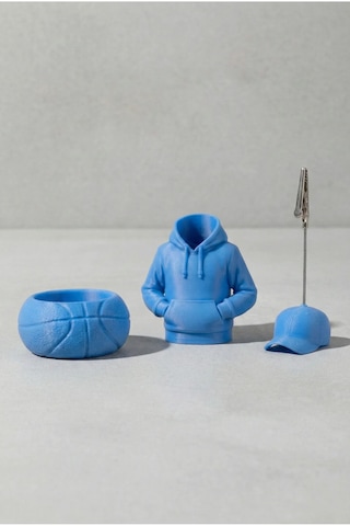 Noker Spor & Hoodie Temalı Masaüstü Kalemlik Seti Not Tutuculu Mavi