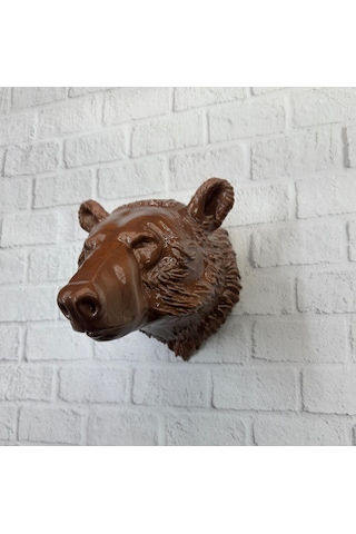 Dekoratif Ayı Duvar Heykeli Asılabilir Hediyelik 25x19 Cm