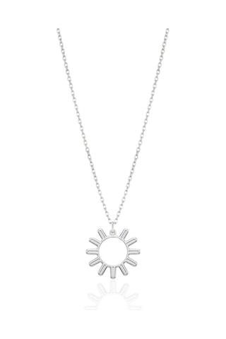 Oya Silver Modern Tasarım Gümüş Güneş Kolye Oyot314