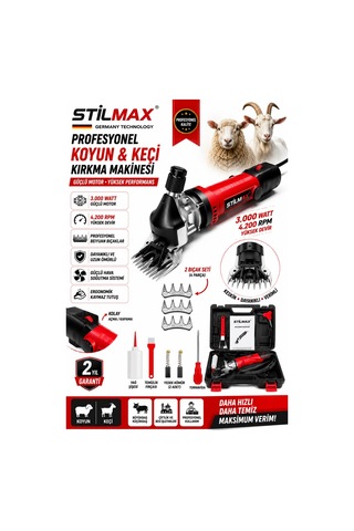 Stilmax Stkk5035 Koyun Keçi Kırkma Makinesi 3000w 4200 Rpm Büyükbaş Küçükbaş Hayvan Kırpma Seti