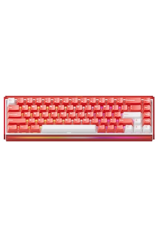 Akko Ray68 He Misty Red White %65 Astroaim Manyetik Switch 8k Hz Hall Effect Hotswap Argb Kablosuz İngilizce Gaming Klavye