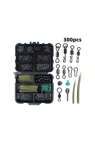 Konesam 300 Parça Avrupa Stili Balıkçılık Aksesuar Seti - Bakır Silikon, Korozyon Direnci, Su Altı Tüm Balık Türleri İçin Taşınabilir Kutulu
