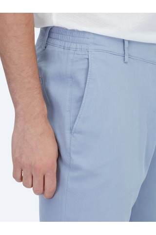 Kip Mavi Dokuma Jogging Fit Casual Pamuk Karışımlı Pantolon Mavi