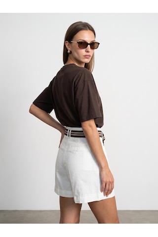 Dilvin 31017 %100 Pamuk Basic T-shirt-koyu Kahve Kahverengi