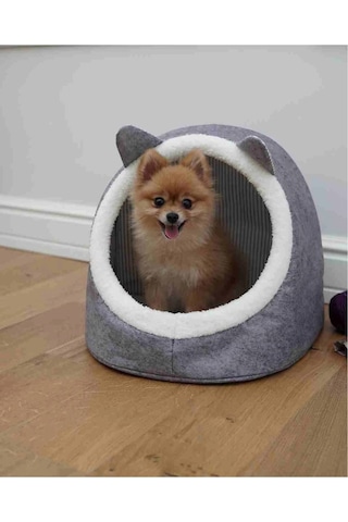 Kedi Köpek Evi Yumuşak Pofuduk Tabanlı Dekoratif Kompakt Tasarım 34x40x35 Cm