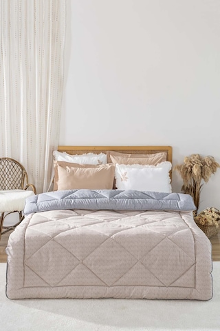 Rivaistanbul Pudra-gri Loura Çift Kişilik Çift Taraflı Lüx Wellsoft Yorgan 195x215 Cm Pudra Pembe