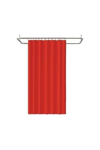 Banyo Perdesi 1 x 120 x 200 Tek Kanat Duş Perdesi Halkalı Duşakabin Perdesi 0010 Kırmızı