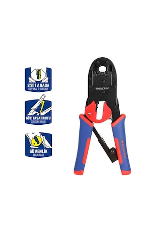 Workpro Wp292001 Rj45/rj11/rj12/rj22 Profesyonel Konnektör Sıkma Pensesi