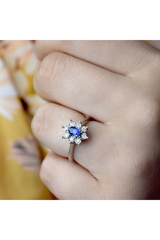 0.42 Ct.Safir Pırlanta Yüzük