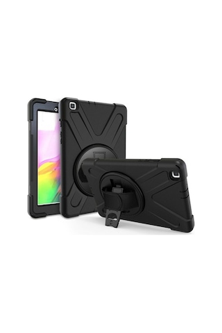 Samsung Uyumlu Tab A8 T290 T295 Kılıf Zırhlı Darbe Etkili Silikon Stand