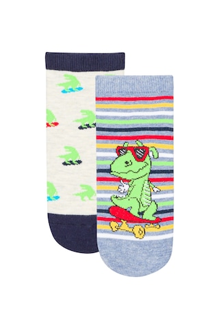 Penti Erkek Çocuk Little Dino 2li Patik Çorap Mor