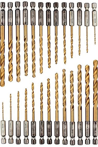 26 Parçalı Titanyum Matkap Seti, Altıgen Şaft, Hızlı Matkap Ucu,