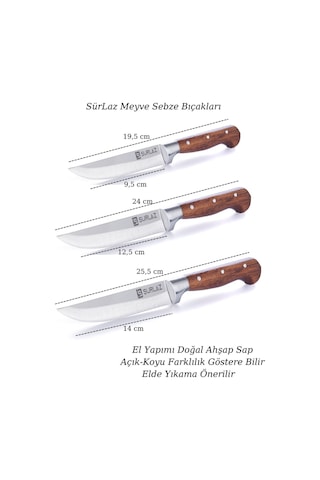 Handmade Serisi Bıçak Seti Et Ekmek Sebze Meyve Bıçak Mutfak Bıçağı 4 Parça