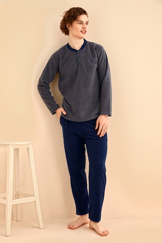 Nisanca Kışlık Erkek Polar Pijama Takımı Füme