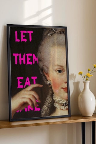 Let Them Eat Cake Marie Antoinette Çerçeveli Tablo İronik Klasik Sanat Portresi Altered Art