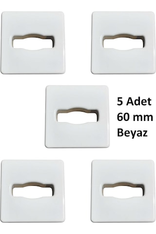 Adilon Masaüstü Kablo Kanalı Deliği Kapağı, Kare, Beyaz 6 Cm 5 Adet
